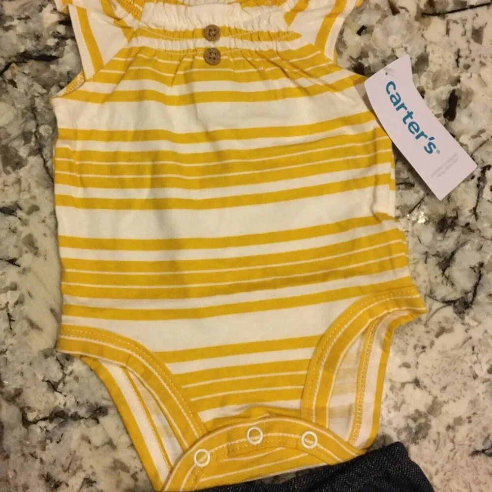 Baby Girl Carter's 2-Piece Striped Tank Bodysuit & Pant Set Newborn